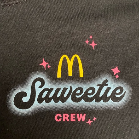 Saweetie X McDonald’s S-XL Short Sleeve Black Crew - Picture 2 of 6